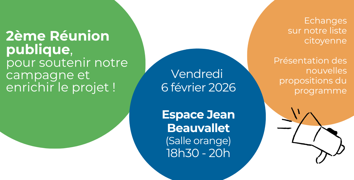 Rendez-vous le 6 février pour une nouvelle réunion publique !